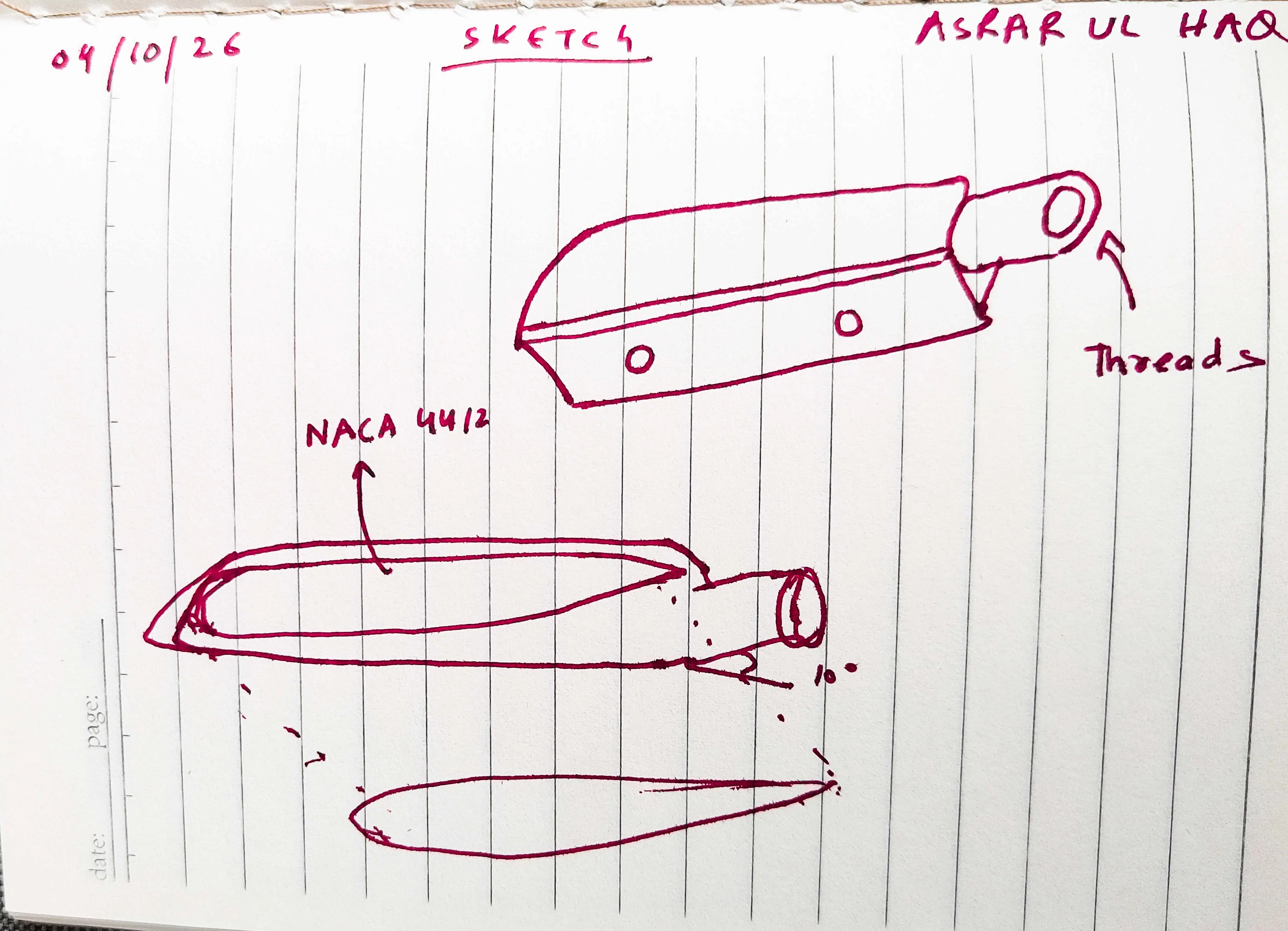 Experimental setup sketch